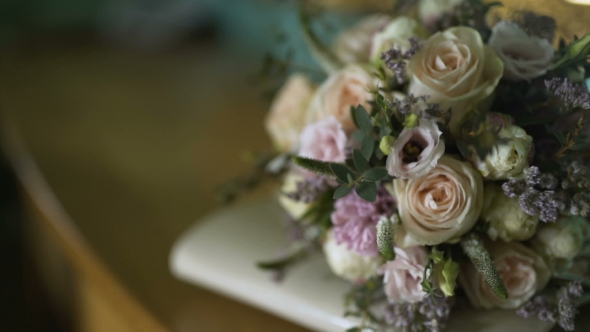 Wedding Bouquet on Table