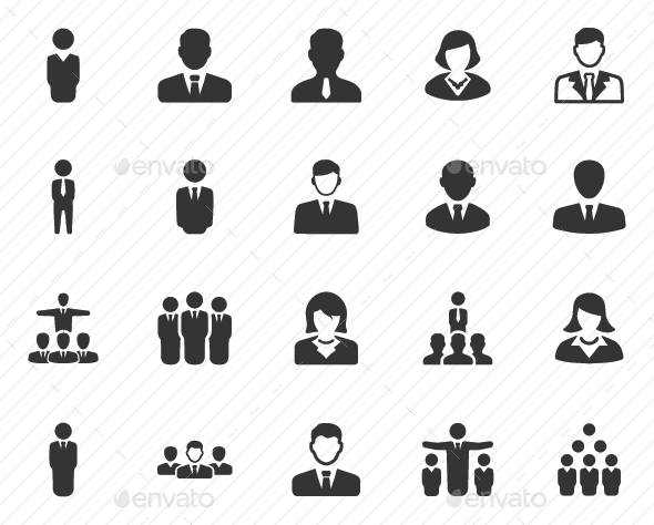 Business People Icons - Gray Version