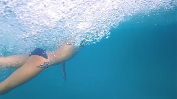 Running into Pool from Water Slide