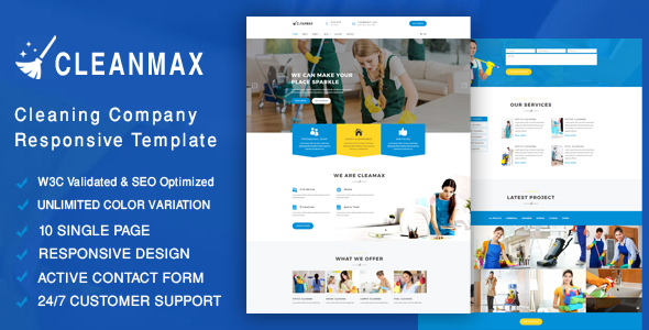 CleanMax- Cleaning Company Responsive Template