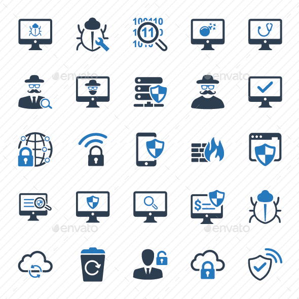 Cyber Security Icons - Blue Version