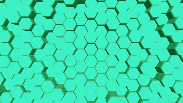 Dynamic Hexagons. Abstract 3d background.