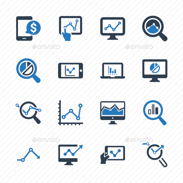 Marketing Research Icons - Blue Version