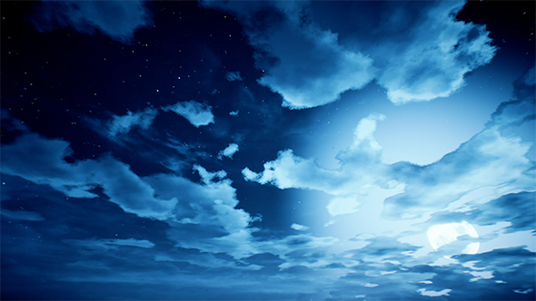 Time Lapse of Cloudscape With Stars and Moon alt