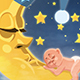 Sleeping Baby With Moon And Stars - VideoHive Item for Sale