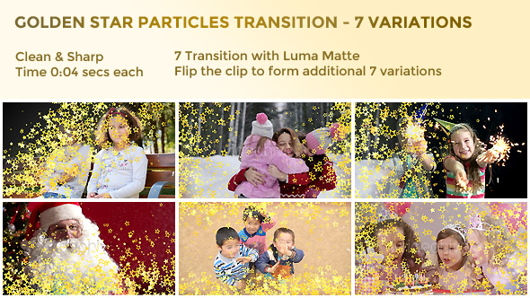 Golden Star Particles Transition – 7 Variations alt