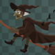 Old Witch Character On Broom - VideoHive Item for Sale