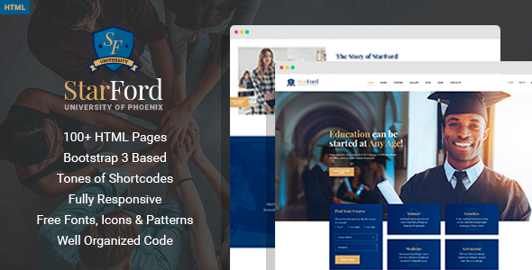 StarFord University - Educational HTML Template with Page Builder