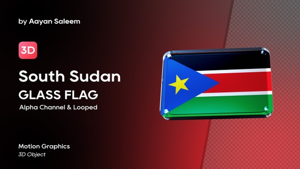 South Sudan Flag 3D Glass badge