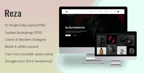 Reza - Portfolio PSD Template