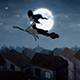 Flying Witch Cityscape - VideoHive Item for Sale