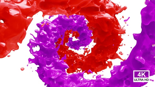 Spinning Twisted Red And Purple Paint Splash 4 K alt