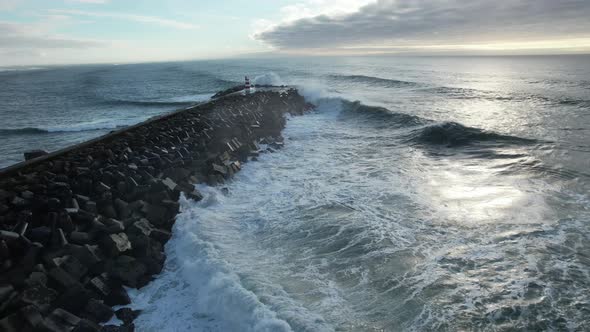 Ocean Waves Crashing Against Rocks