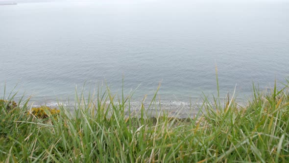 View over the cliffside near the ocean.