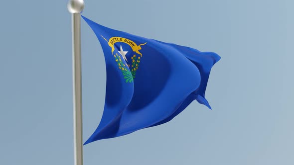 Nevada flag on flagpole.