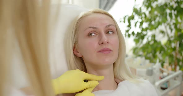 Consultation With A Cosmetologist, A Doctor Advises A Female Client In A Beauty Clinic. 