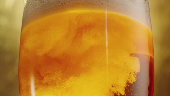 Foamy Beer in Glass Closeup