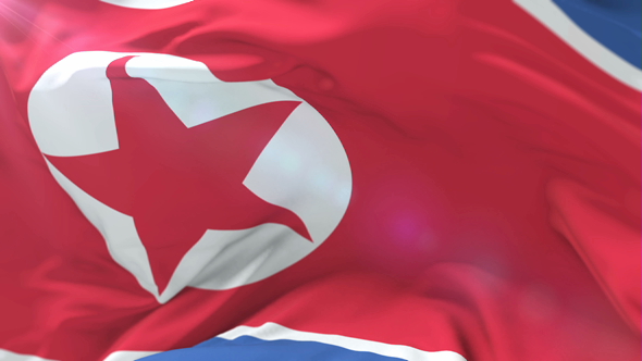 North Korea Flag Waving