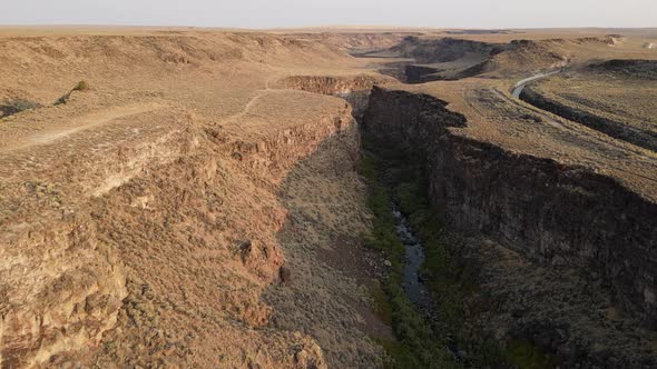 Flying down a river canyon in Southern Idaho