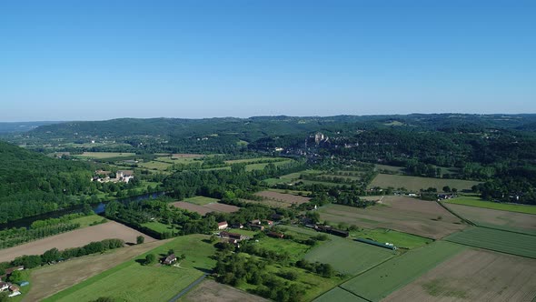 The valley of the castles in Perigord in France