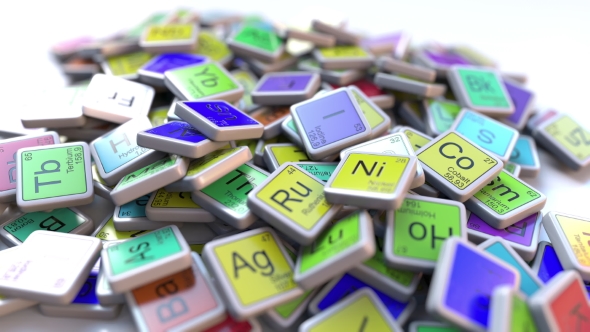 Fluorine Block on the Pile of Periodic Table of the Chemical Elements Blocks alt