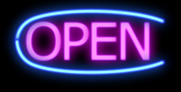 Red Neon Sign Open