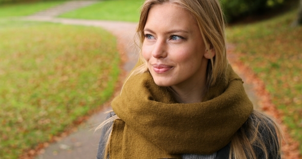 Blue Eyed Girl in Park