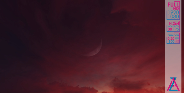 Red Sky And Moon