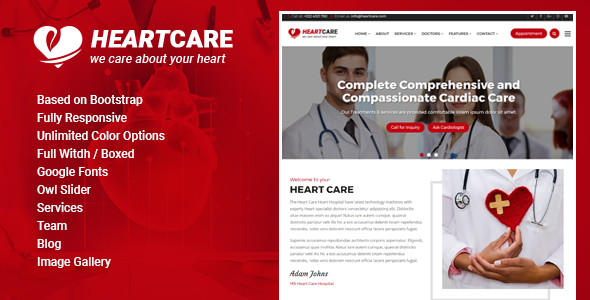 Heart Care - Heart and Medical Care HTML Template