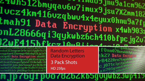 Random Letters and Numbers - Data Encryption on a Computer Screen