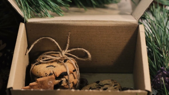 Festive Box with Christmas Cookies