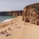 Group of People Resting on Beach in Portugal, Praia Do Beliche, Sagres, Aerial View - VideoHive Item for Sale
