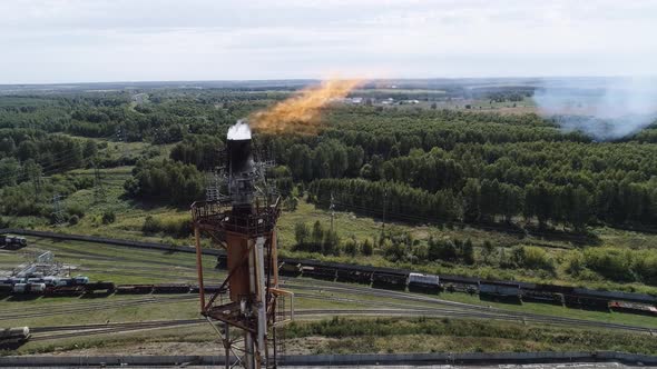 A Tower for Flaring Associated Gas at a Petrochemical Plant