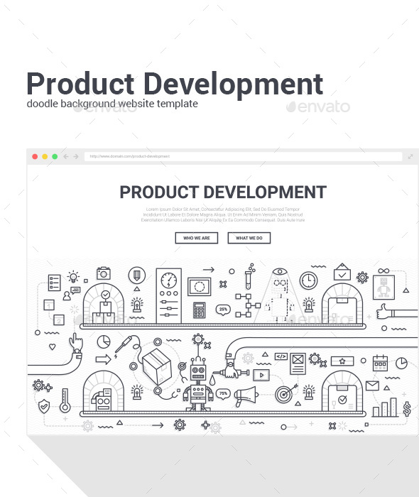 Product Development Doodle Background Template