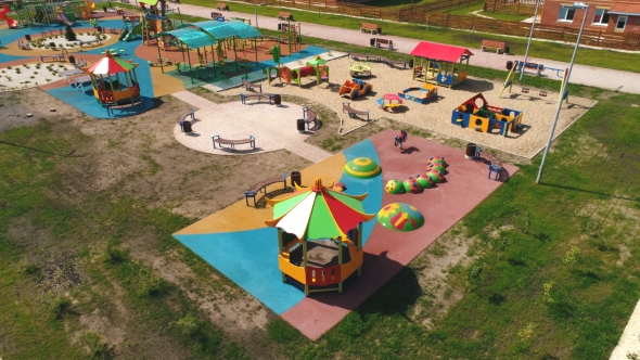 Aerial View of a Big Kid Games Playground