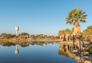 dam and reservoir at Gross Barmen, near Okahandja in the Otjozondjupa Region of Namibia