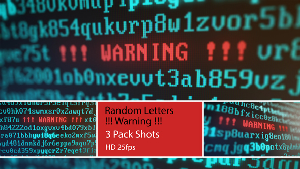 Random Letters and Numbers - Warning title on a Computer Screen