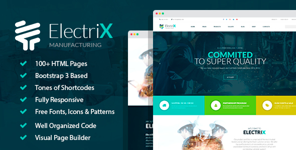 ElectriX+ - Industrial and Electric Equipment Manufacturing HTML Template with Builder