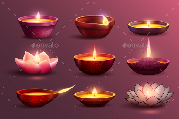 Diwali Festive Candles Set