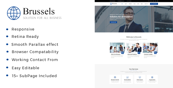 Brussels - Business Consulting and Professional Services HTML Template