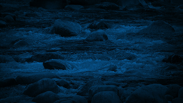 River Rapids In The Dark