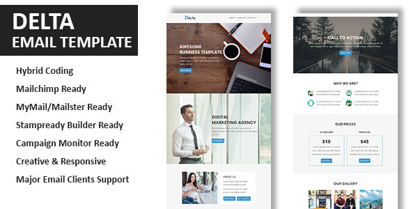 Delta - Multipurpose Responsive Email Template With Online StampReady Builder Access