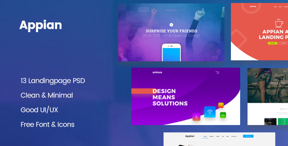 Appian Landing page PSD Template