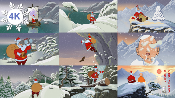 Christmas Animated Card  Santa Claus In Asia alt