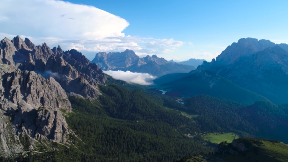 National Nature Park Tre Cime In the Dolomites Alps. Beautiful Nature of Italy.