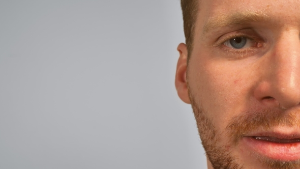 Face Young Caucasian Man with Beard