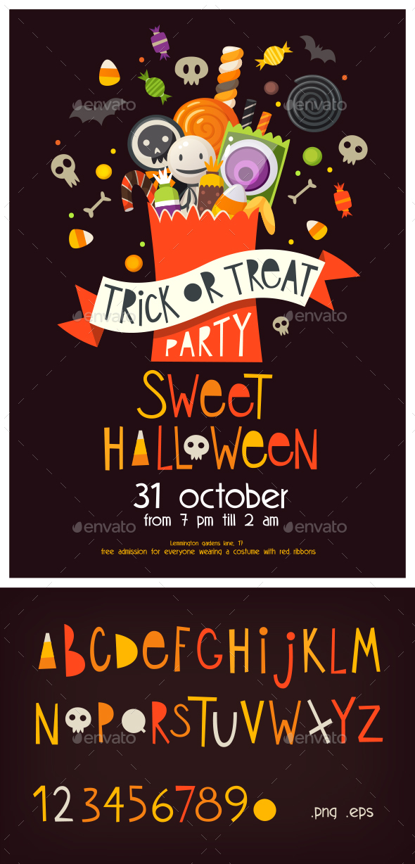 Halloween Poster with Sweets