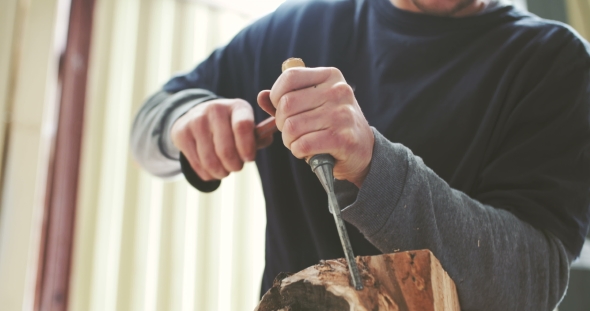 Shaping Wood With Chisel