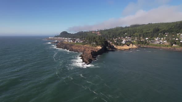 Oregon Coast Push In Aerial
