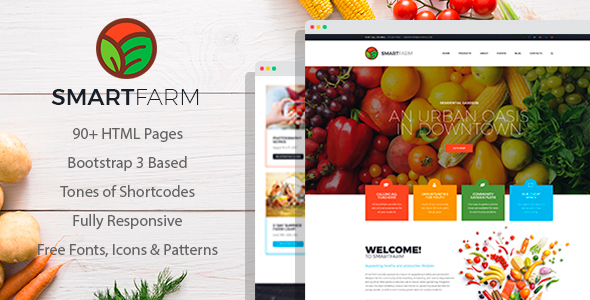 SmartFarm - Eco and Organic Gardening HTML template with Page Builder